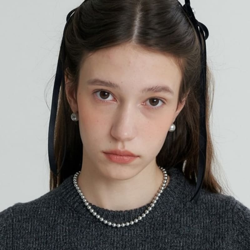 LOVE ME MONSTER Classic Velvet Ribbon Hair Pin M (L233MHA070)