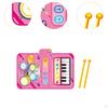Baby Piano Mat 2 in 1 Drum Blanket Sensory Waterproof Early Learning Portable 80x50cm Brain