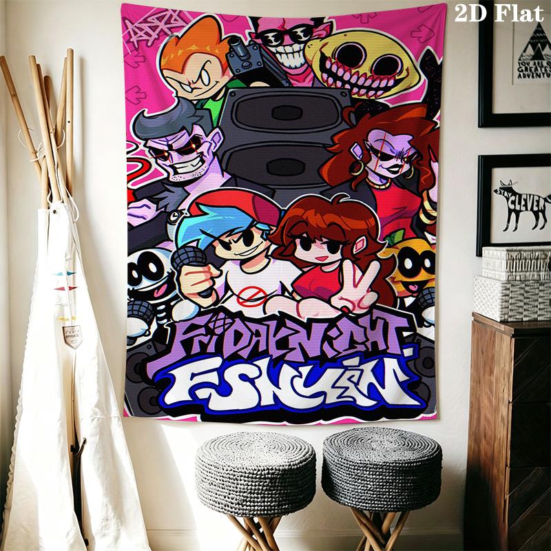 Friday Night Funkin' Pattern Home Decor Tapestry, Wall Hanging, Decorative RV Wall Cloth.XGT0914585