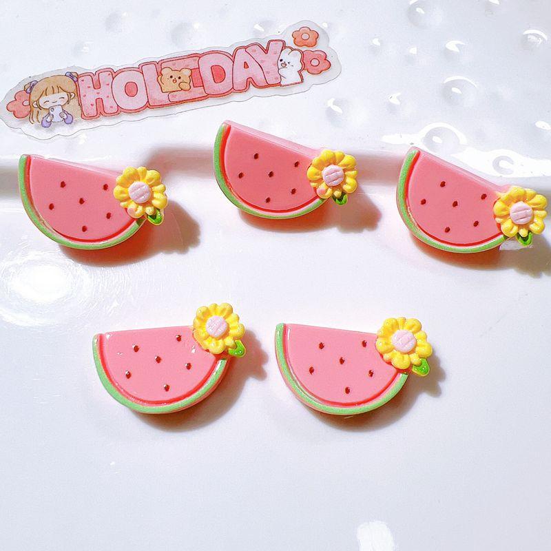 10Pcs New Cute Watermelon, Strawberry, Grape, Cherry Fruit Flat Back Resin Scrapbooking DIY Jewelry Craft Decoration Accessorie
