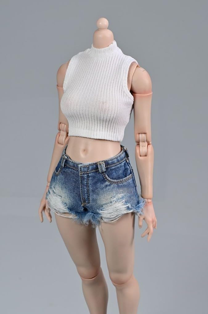 

Scale Action Figure TBLeague Body Compatible SUPER Special Offer Fashion Bishoujo Shorts Jeans and shirt not Blue Chemical Wash [TOYBARJAPAN] 1/6