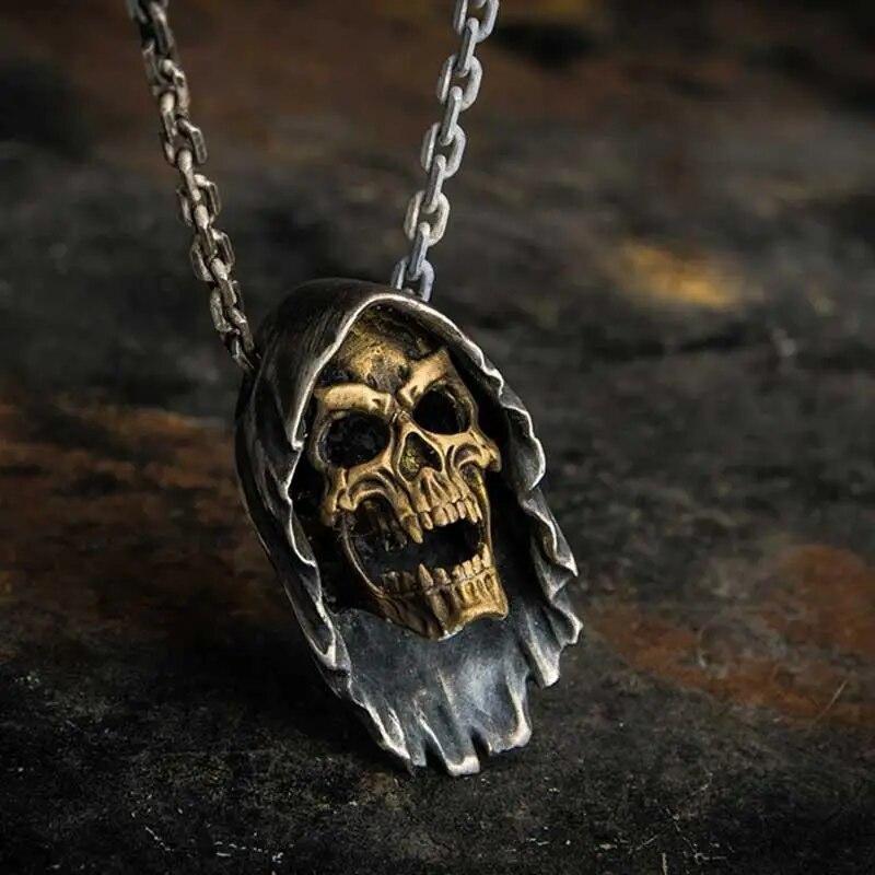 Collana con ciondolo a forma di testa di toro nordico punk retrò per uomo, gioielli classici con personalità animale