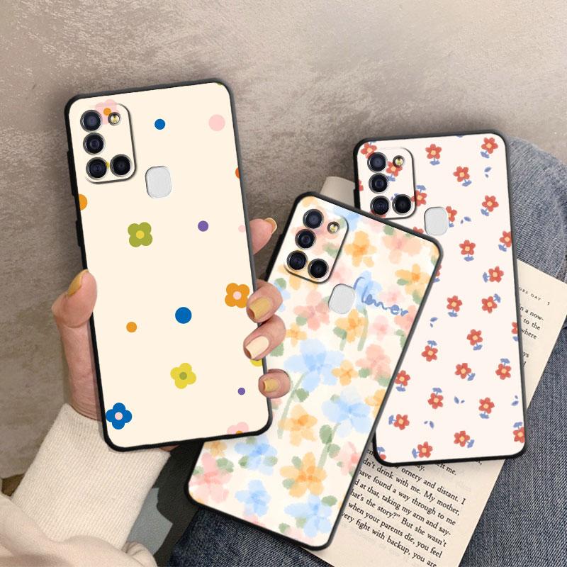 Matte Tpu Soft Case For Samsung Galaxy A02s A10s A40 A50 A70 A03 Core A04 A10 A02 A01 A03s A04s A20e A20 A30 Flower Cover Bag