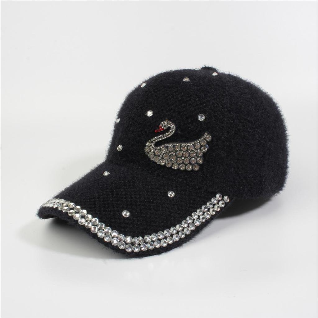 Dámská zahuštěná mohérová a sametová kachní čepice - Všestranná podzimní/zimní módní korejská baseballová čepice