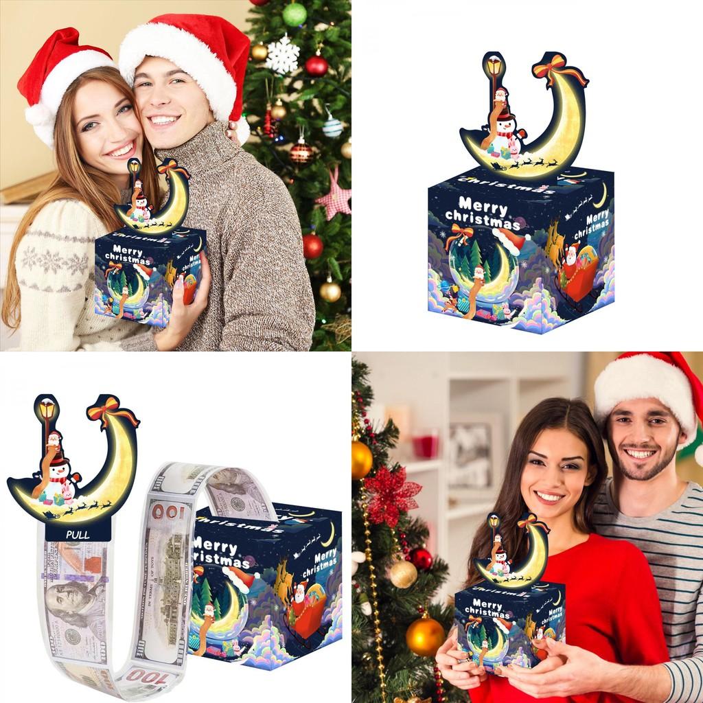 Christmas Deep Blue Santa Gift List Money Box With Cardboard Material For Holiday Party Decor