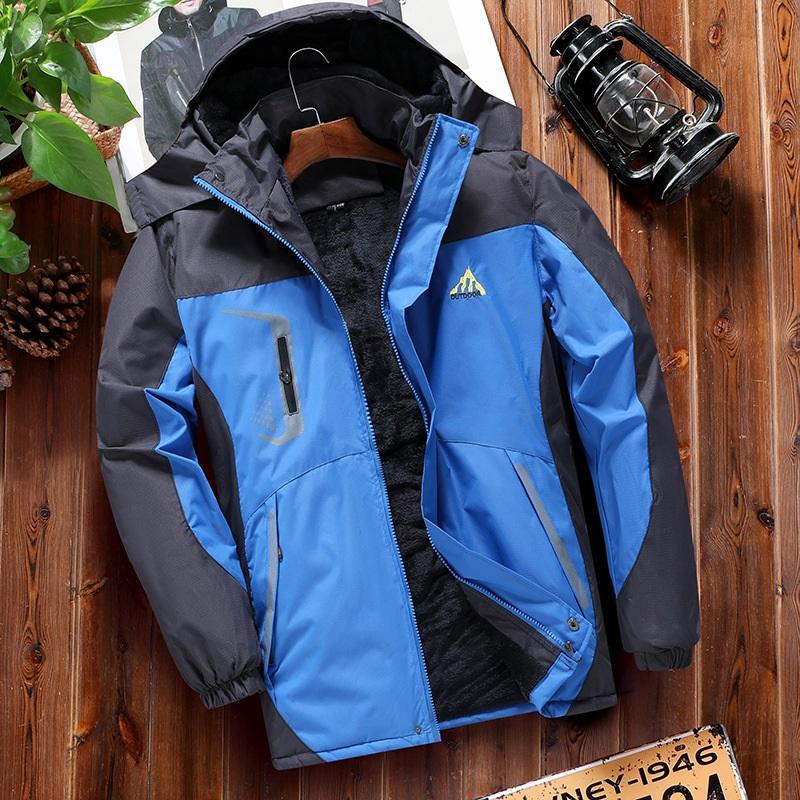 Męska odzież outdoorowa, wiatroodporna, wodoodporna i pluszowo gruba, szturmowa