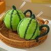 Heat Resistant Ceramic Watermelon Cup 500ml Capacity Coffee Mugs Cute Drinking Cup  Cafe