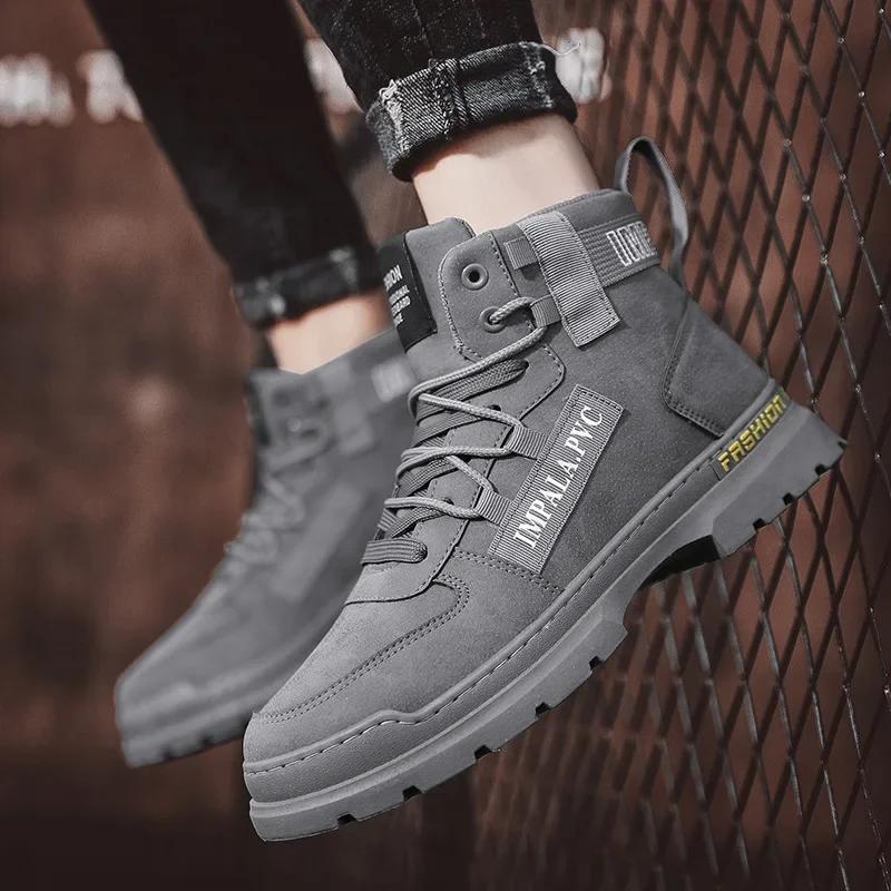 Classic high top men's shoes, anti slip and wear-resistant, teenage running sports shoes, campus style, student casual shoes