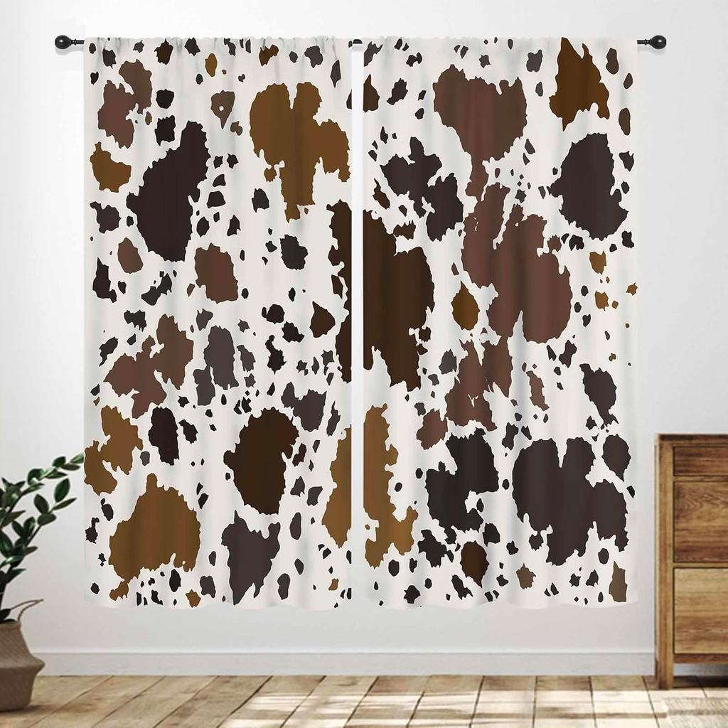 Western Cow Skull Curta,Beige Southwestern Bohemian Geometric Pattern Native Aztec Longhorn Head Cowboy Farmhouse Country