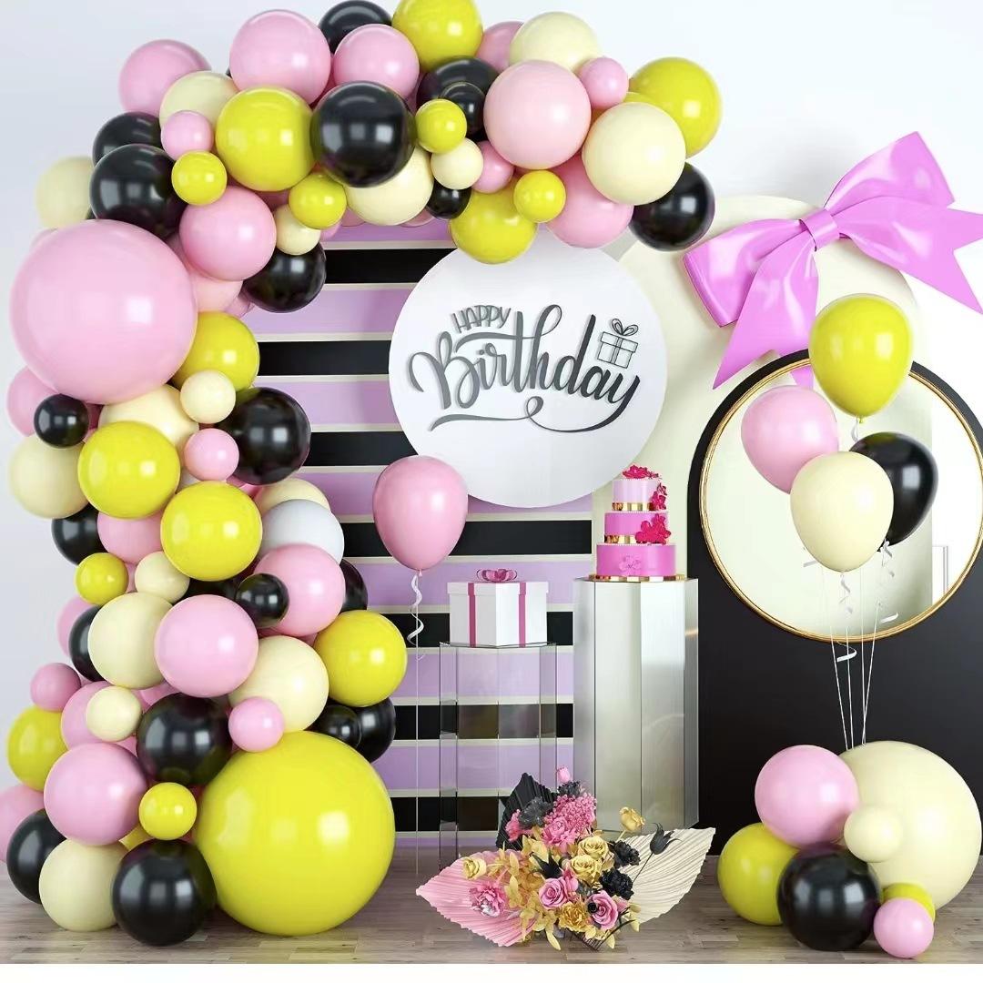 

Yellow Themed Balloon Package, Event Opening Decoration Scene Arrangement Birthday Balloon Chain Arch Set as shown