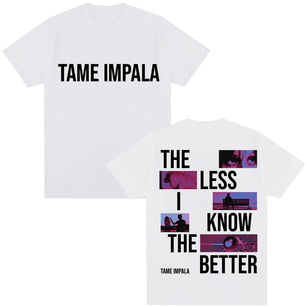 Rockband Tame Impala The Less I Know The Better T-Shirt Herren Vintage Hip Hop Gothic T-Shirts Baumwolle Lässig Übergroßes T-Shirt