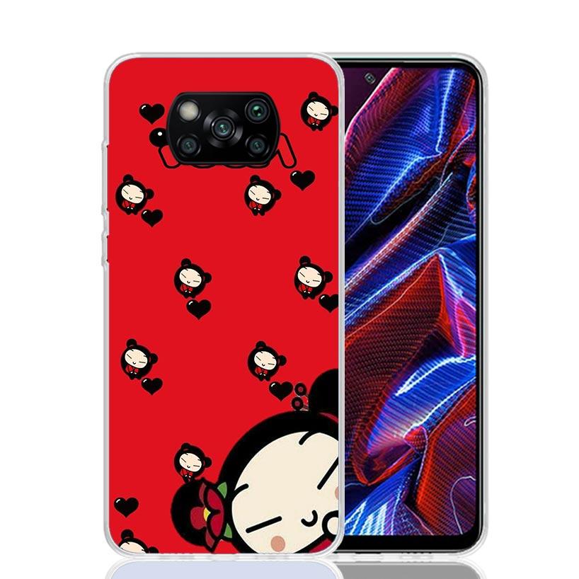 Cute Cartoon Pucca Garu Case Phone Cover for Xiaomi Poco X3 Nfc X5 X6 X7 X4 Gt F7 Ultra F6 F5 Pro F4 F3 M5S M5 M4 M3 5G Trend Fu