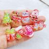 10Pcs Cute Cartoon Santa Claus, Snowman Flat Back Resin Cabochons Scrapbooking DIY Jewelry Craft Decoration Accessorie