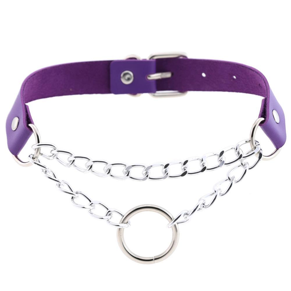Punk choker collar for women necklace Goth Silver color chain leather choker  collar women chocker girls emo Gothic jewelry