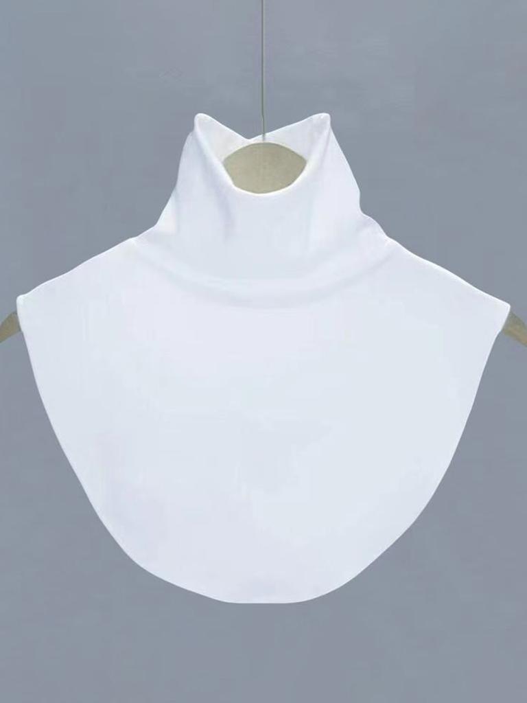 1PC Women Fake Collar Velvet High Elasticity Solid Color High Neck Winter Warm Brushed Base Layer Decoration Women Accessories