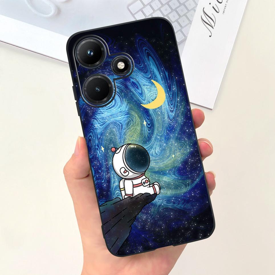 

Для Infinix Hot 30i 30 Play NFC Чохол Місячна Ніч Квітка Рідкий Силікон Задня Кришка Для Infinix Hot 30Play 30i 30 Play Чохол для Телефону Hot 30 Play ( NFC )