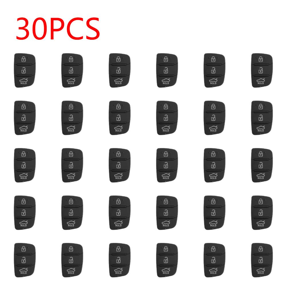 10-50PCS Key Button Soft Silicone Pad 3 Button For Hyundai I30/I35/Ix20 Solaris Verna For Kia Rio K2/K5 Sportage Key Case Cover
