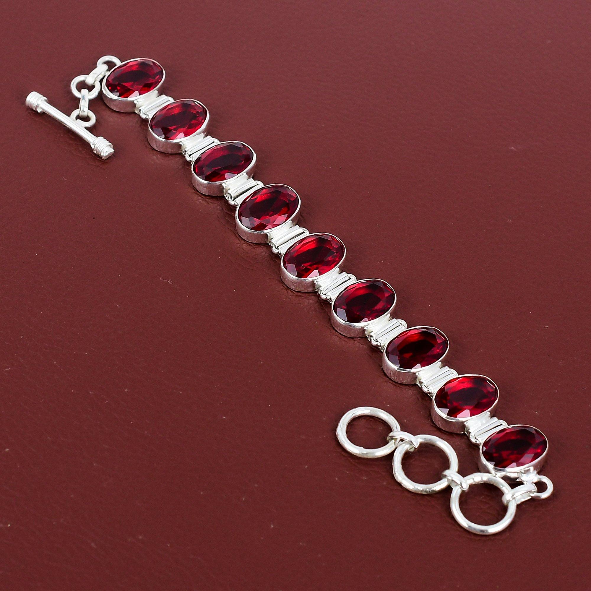 

Граненый мозамбикский гранатовый браслет Ювелирные изделия из драгоценных камней Браслет из стерлингового серебра 925 пробы Регулируемый браслет-цепочка Ювелирные изделия ручной работы Подарок на годовщину Adjustable