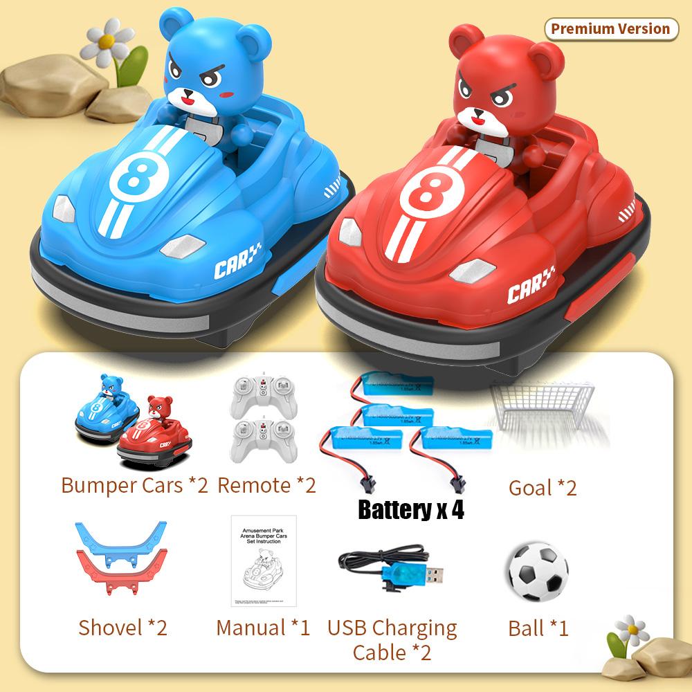 2.4G Bumper Battle RC Car with LED Music Ejecting Plush Toys Parent-Child Competitive Racing Game for Boys Kids Outdoor Toys