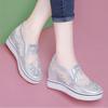 Ultra Height Mesh Women's Shoes 2024 Summer New Fashion Hollow Out Breathable Comfortable Internal Elevated Versatile Sneakers