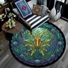Oceanic Fantasy Creature Round Area Rug Under Office Chairs Bedroom Living Room Home Decor