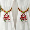 Boho Style Christmas Curtain Ties Reusable Beaded Wooden Bead Curtain Holdbacks Colorful Cartoon Curtain Tiebacks