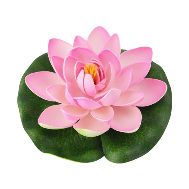 Künstliche Schwimmende Schaumstoff-Lotuspflanzen Gemischte Farbe Künstliche Lotusblumen Display-Charme für Teich- und Gartendekorationen