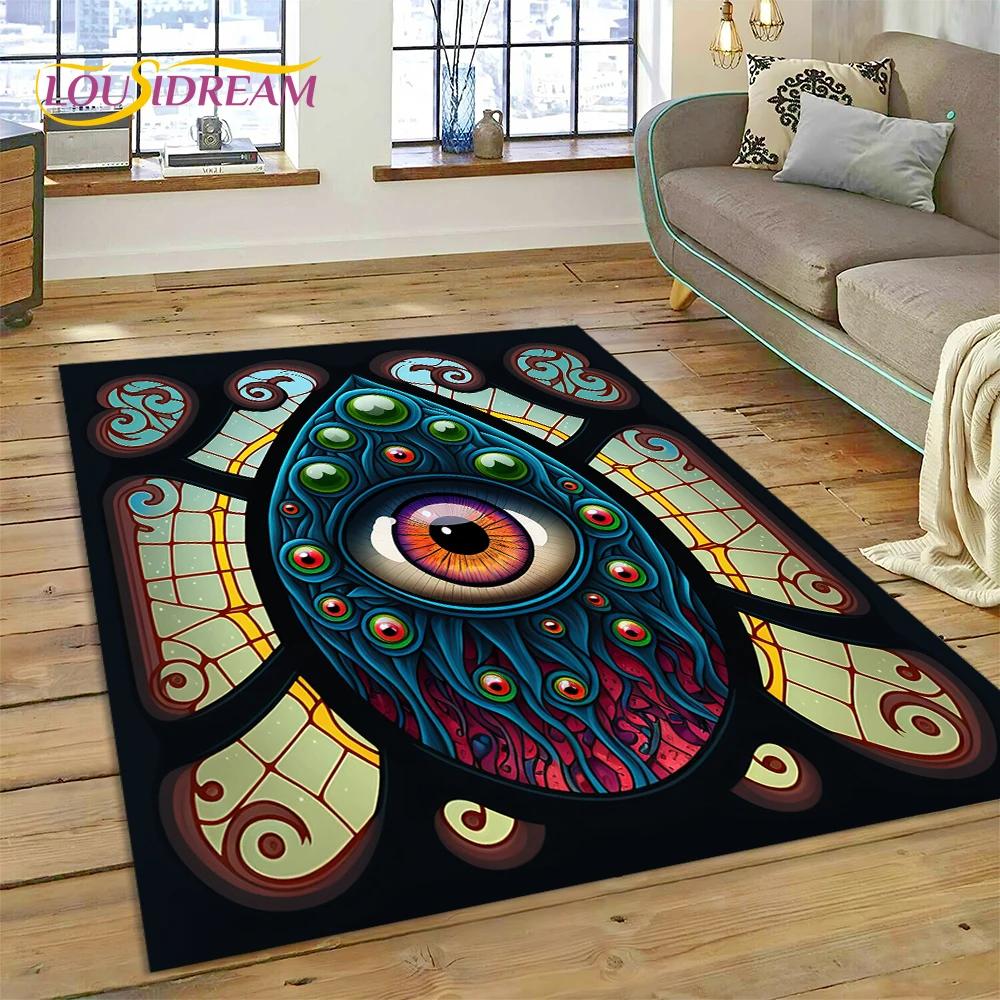 

Evil Eye Turkey Blue Nazar Eye of Horus Carpet Rug for Bedroom Living Room Home Sofa Decoration,Child Game Large Decor Floor Mat 40cm x 60cm