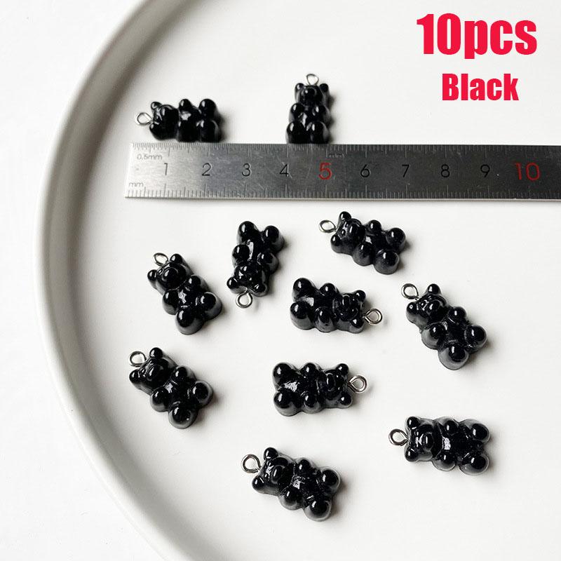 10/50 Stück Bunte Gummibärchen Anhänger Charms für Halskette Armband DIY Ohrringe Schmuck Bären Valentinstagsgeschenk 2,1*1,1cm