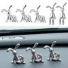 1-6PCS Rabbit Animal Decor Modern Style Cartoon Bunny Sculptures Silver Nordic Rabbit Statue Living Room Decoration