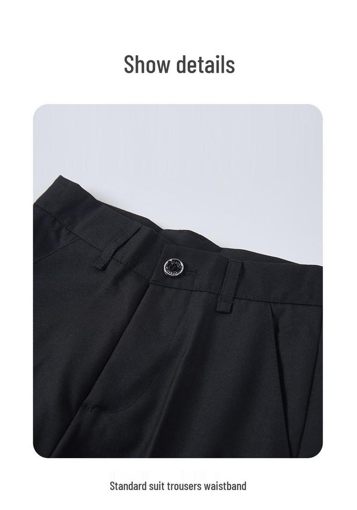 Boys' Summer Formal Suit: Black Trousers & Navy Blue Capris - British Style for Older Children