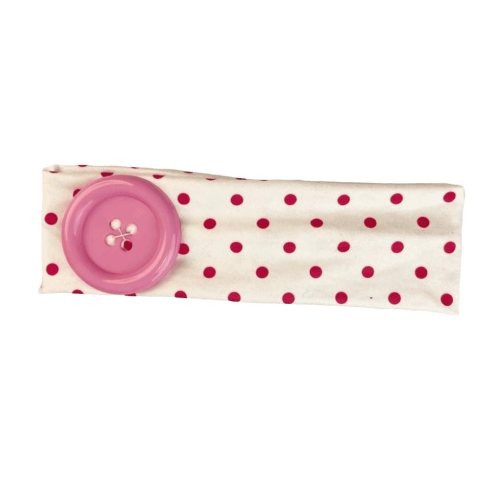 Dopamin Farbe Elastisches Kopfband Großer Knopf Yoga Haarband Modisches Polka Dot Stirnband Täglich