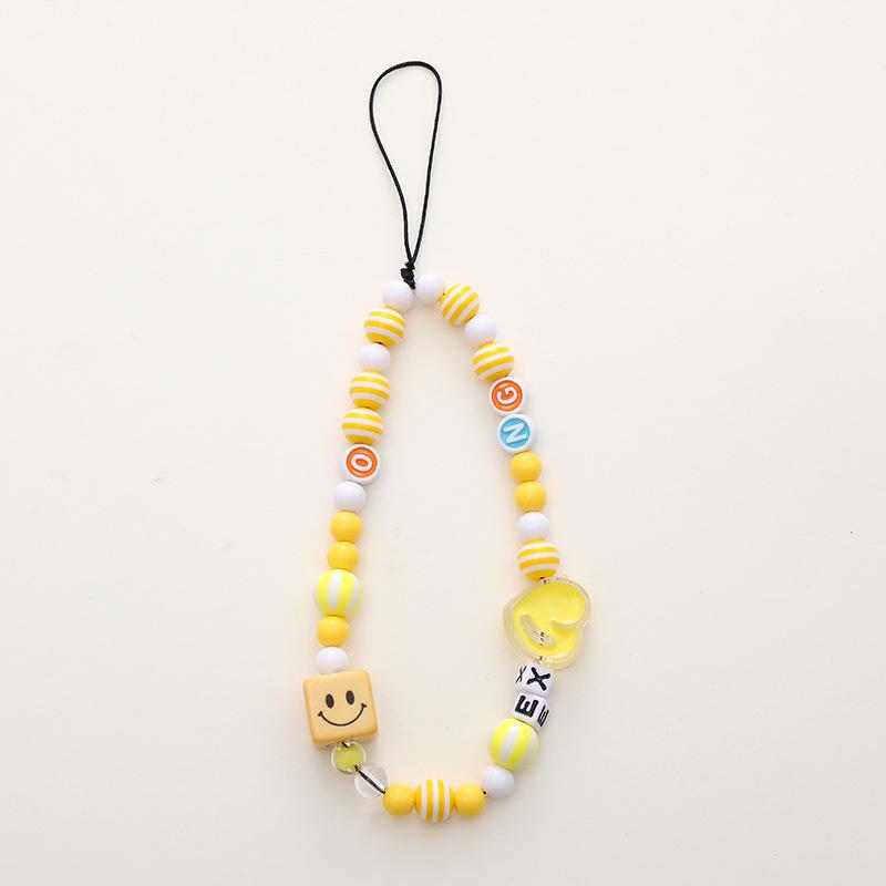 Colorful Bear Cartoon Phone Case Lanyard with Square Plaid Electroplating