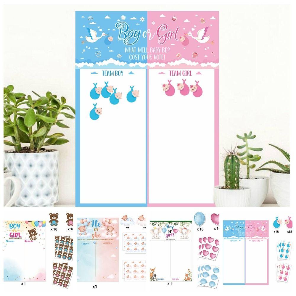 With Stickers Gender Revealed Voting Game Paper He or She Poster Board Party