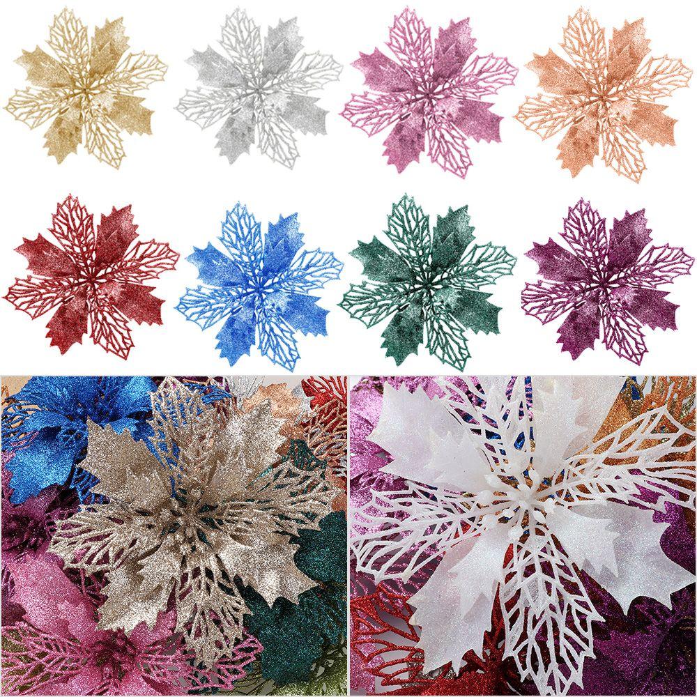 New Year Decor Christmas Flowers Fake Flowers Christmas Tree Decorations Home Xmas Ornaments