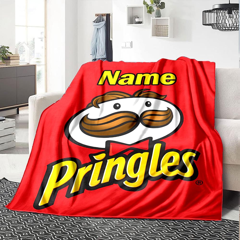 Customiz Name Personality Pringles Blanket Soft &Warm Sofa Office Bed Travel Lunch Break Blanket, Gift Suitable All Seasons