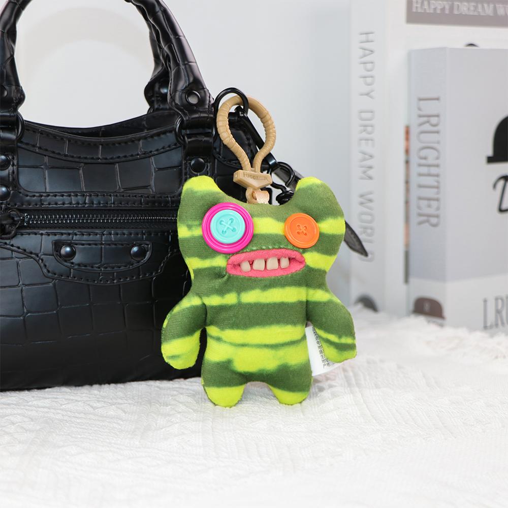Fuggler Monstre Moche Original Porte-clés Pendentif Poupée Monstre aux Dents Drôles Compte Underoo McGoo Lapin Rose enragé 12-14cm Jouet Cadeau