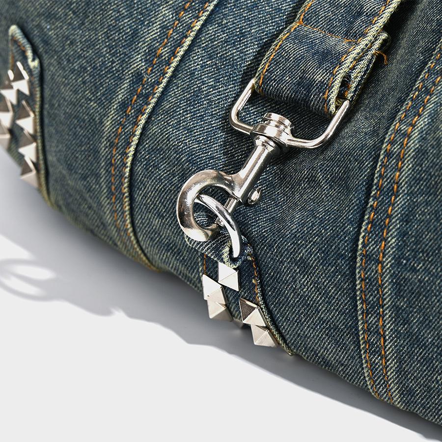 Underarm Bag Women's Retro Denim Tote Bag American Trendy Sweet and Cool Style Shoulder Bag Student Daily Commuter Crossbody Bag