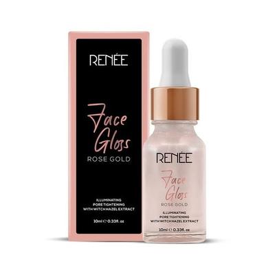 RENEE Face Gloss For Glass Like Skin - Radiant Glow & Lightweight Moisturizing Glowing Makeup Base With Hyaluronic Acid - Rose Gold