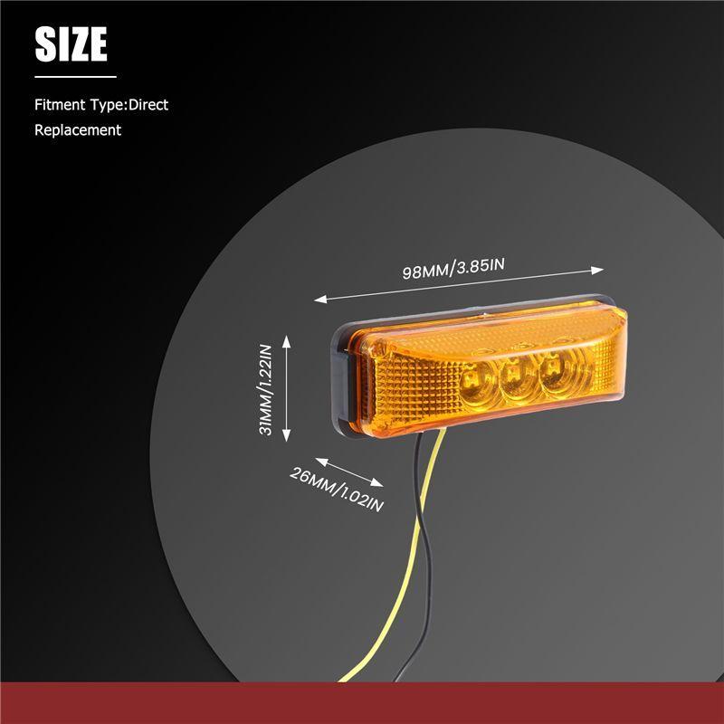 Durable-3 Led 3.9Inch Car Truck Side Marker Light Tail Rear Lamps Indicator Marker 10-24V For Trailer Rv Boat Lorry