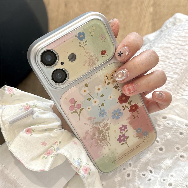 Retro Floral Patchwork Case for iPhone 17/16 Pro Max/15/14 - Stylish & Vibrant Design