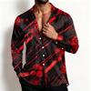 Men's Casual Loose Fit Breathable Shirt Jacket with Turn-Down Collar for Halloween Spring and Fall