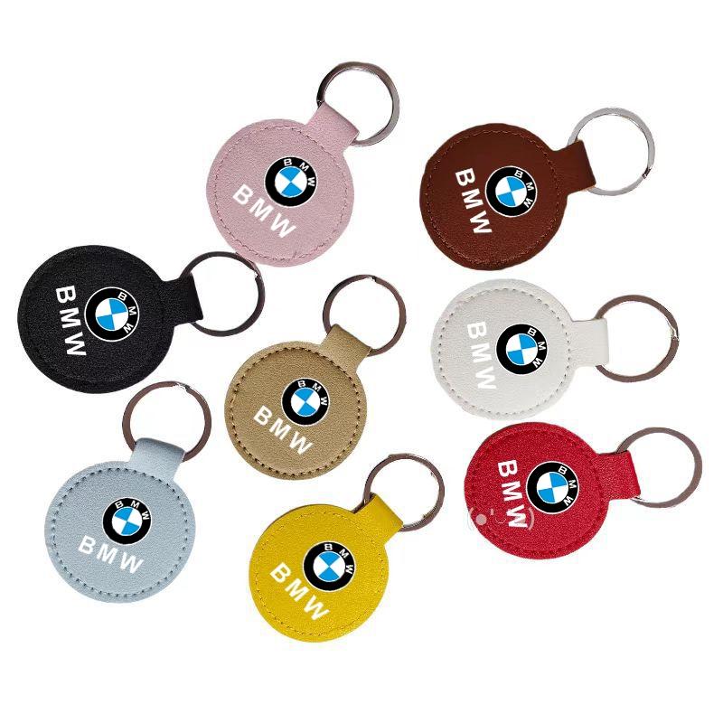 Leather Car Badge Keychain Keyring Styling Key Ring Pendan Gifts For BMW M 1 2 3 4 5 7 Series X6 X7 F10 F30 E46 E60 Car Sticker npdf01