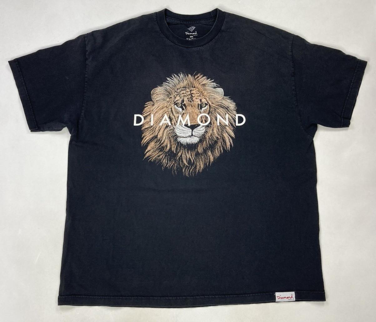 Мужская футболка Diamond Supply с принтом льва XXL Черная с коротким рукавом M