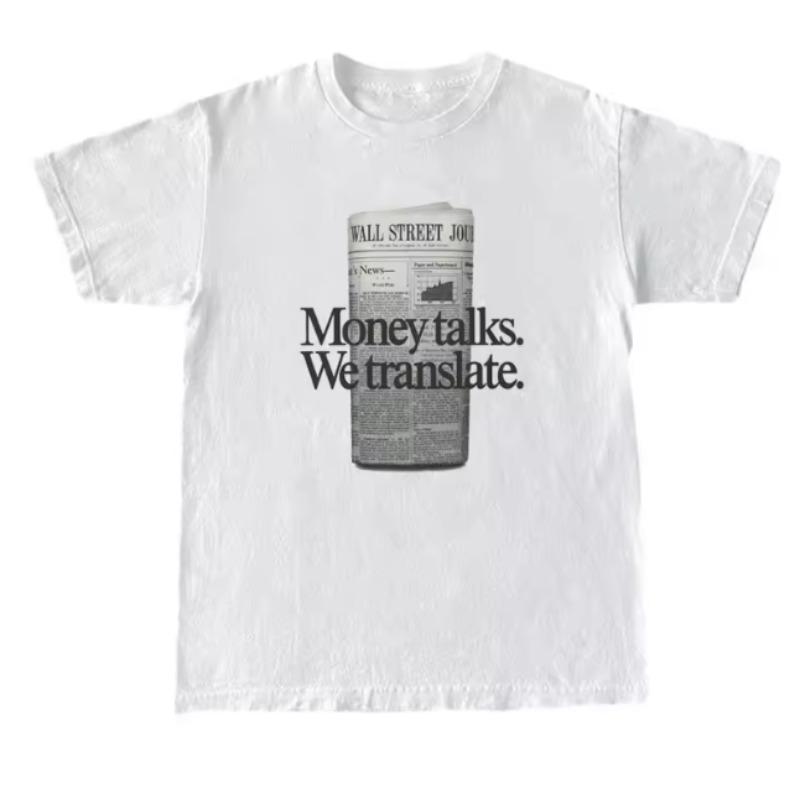 Women Oversized Vintage Harajuku Streetwear Top Money Talks Graphic Shirt Short Sleeve Hippie Funny Fashion Tshirts Grunge Tees S