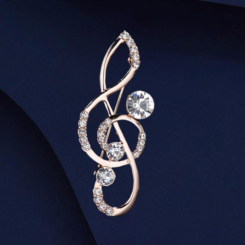 

Diamond-encrusted Note Brooch, A Retro and Stylish Men s Brooch with A Unique Design Sense