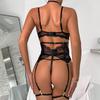 Sexy Lingerie Three-Piece Lace with Halter Foot Ring