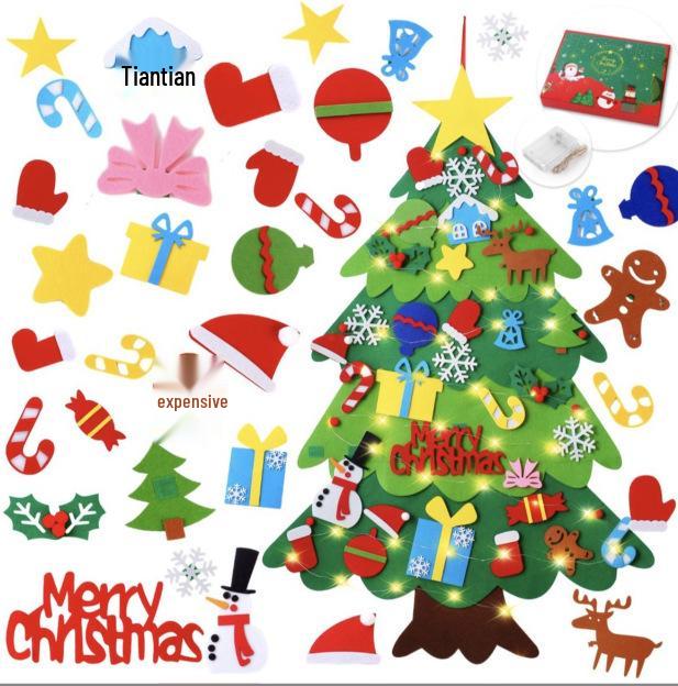 Children's DIY Felt 3D Christmas Tree with Handmade Ornaments