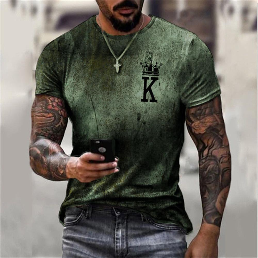 2024 Men's Vintage Clock Print T-Shirt Men's Street Casual Wear Men's Summer Fashion Top Men's Sports Sweat Wicks Short Sleeve