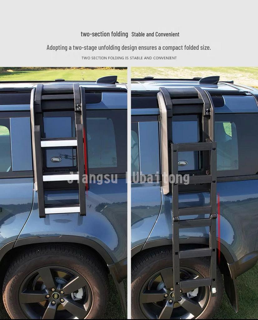 2020+ Defender Black Aluminum Alloy Roof Climbing Ladder